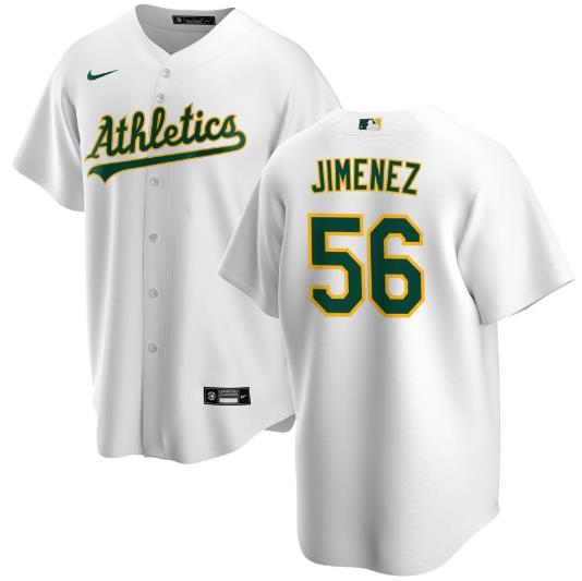 Men's Oakland Athletics #56 Dany Jimenez White Home stitched Jerseys