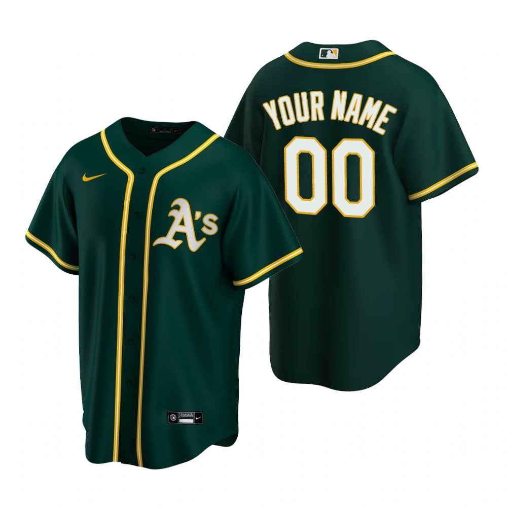 Men's Oakland Athletics Custom Nike Green 2020 Stitched MLB Cool Base Jersey