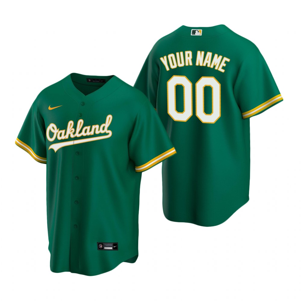 Men's Oakland Athletics Custom Nike Green Stitched MLB Cool Base Jersey