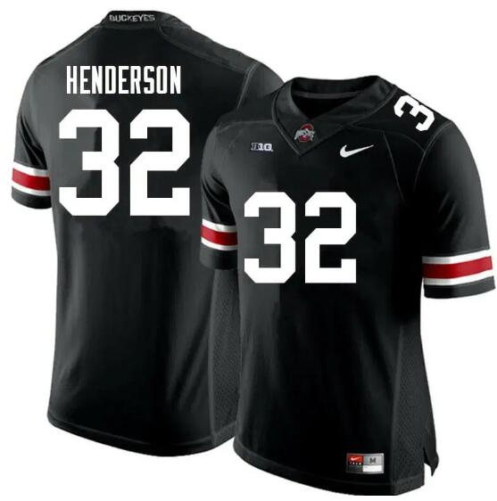 Men's Ohio State Buckeyes #32 TreVeyon Henderson Black Jersey