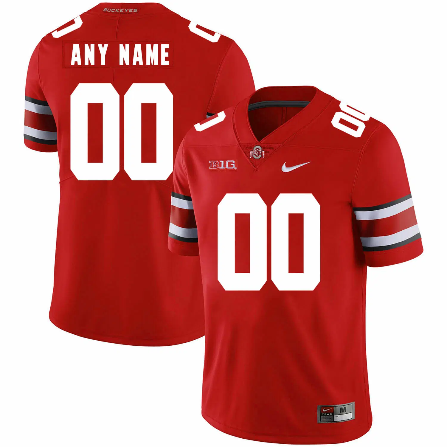 Men's Ohio State Buckeyes Active Player Custom Red With Big Patch College Stitched Jersey