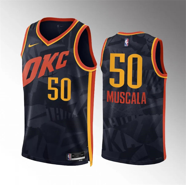 Men's Oklahoma City Thunder #50 Mike Muscala Black 2023-24 City Edition Stitched Basketball Jersey