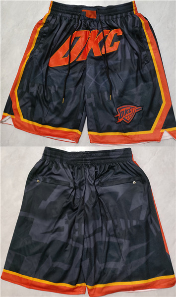 Men's Oklahoma City Thunder Black City Edition Shorts (Run Small)