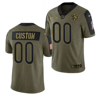 Men's Olive Chicago Bears ACTIVE PLAYER Custom 2021 Salute To Service Limited Stitched Jersey