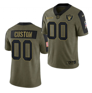 Men's Olive Las Vegas Raiders ACTIVE PLAYER Custom 2021 Salute To Service Limited Stitched Jersey