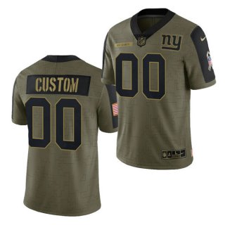 Men's Olive New York Giants ACTIVE PLAYER Custom 2021 Salute To Service Limited Stitched Jersey