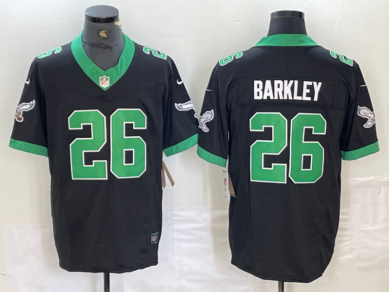 Men's Philadelphia Eagles #26 Saquon Barkley Black FUSE Vapor Limited Throwback Stitched Jersey
