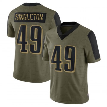 Men's Philadelphia Eagles #49 Alex Singleton Olive Limited 2021 Salute To Service Jersey By Nike