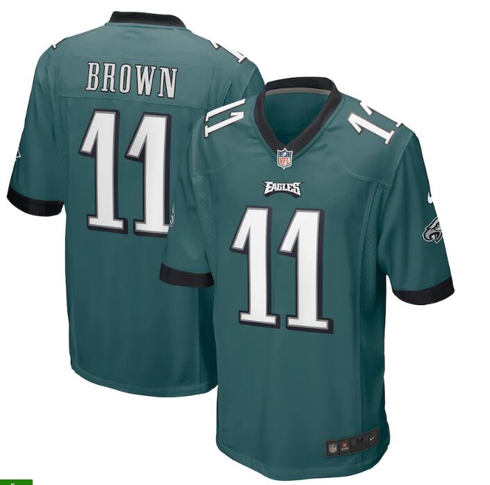 Men's Philadelphia Eagles A.J. Brown Nike Midnight Green Player Game Jersey