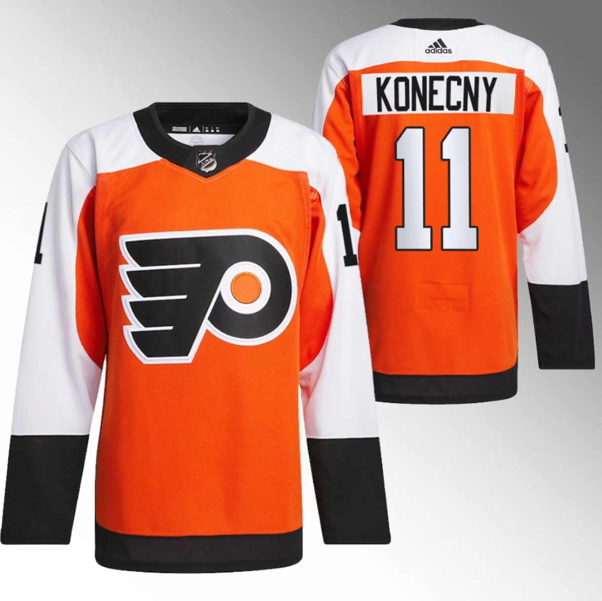 Men's Philadelphia Flyers #11 Travis Konecny 2023-24 Orange Stitched Jersey
