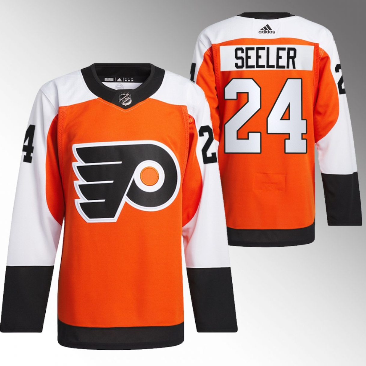 Men's Philadelphia Flyers #24 Nick Seeler 2023-24 Orange Stitched Jersey