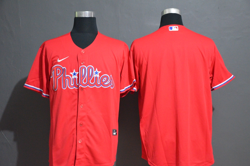 Men's Philadelphia Phillies Blank Red Stitched MLB Cool Base Nike Jersey