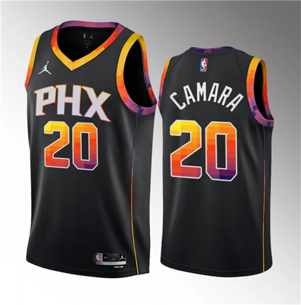 Men's Phoenix Suns #20 Toumani Camara Black 2023 Draft Statement Edition Stitched Basketball Jersey