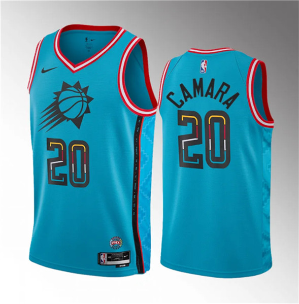 Men's Phoenix Suns #20 Toumani Camara Blue 2023 Draft City Edition Stitched Basketball Jersey