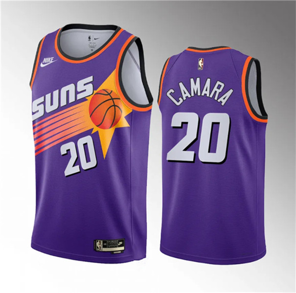 Men's Phoenix Suns #20 Toumani Camara Purple 2023 Draft Classic Edition Stitched Basketball Jersey