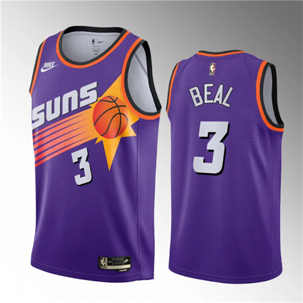 Men's Phoenix Suns #3 Bradley Beal Purple Classic Edition Stitched Basketball Jersey