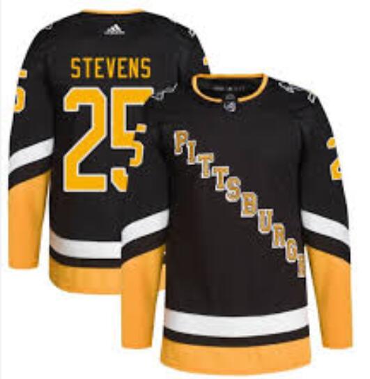 Men's Pittsburgh Penguins #25 Kevin Stevens Black Jerseys