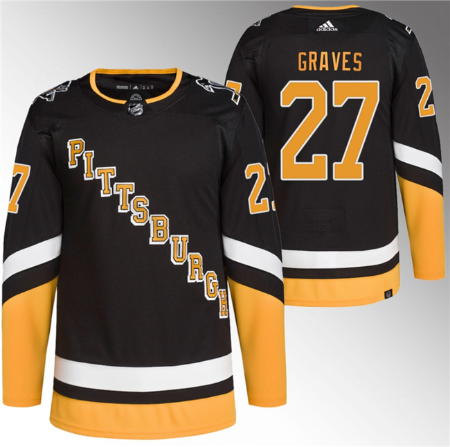 Men's Pittsburgh Penguins #27 Ryan Graves Black 2021-22 Alternate Primegreen Stitched Jersey