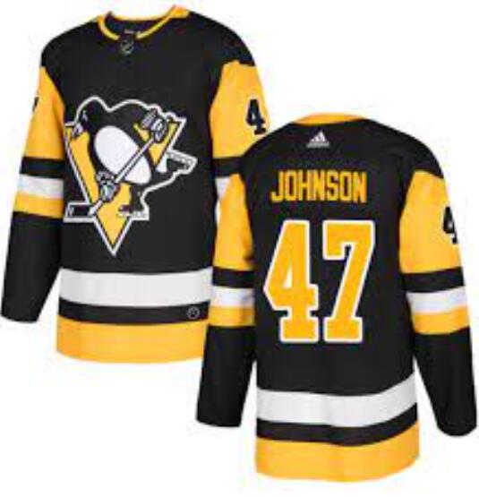 Men's Pittsburgh Penguins #47 Adam Johnson Adidas Authentic Home Jersey - Black