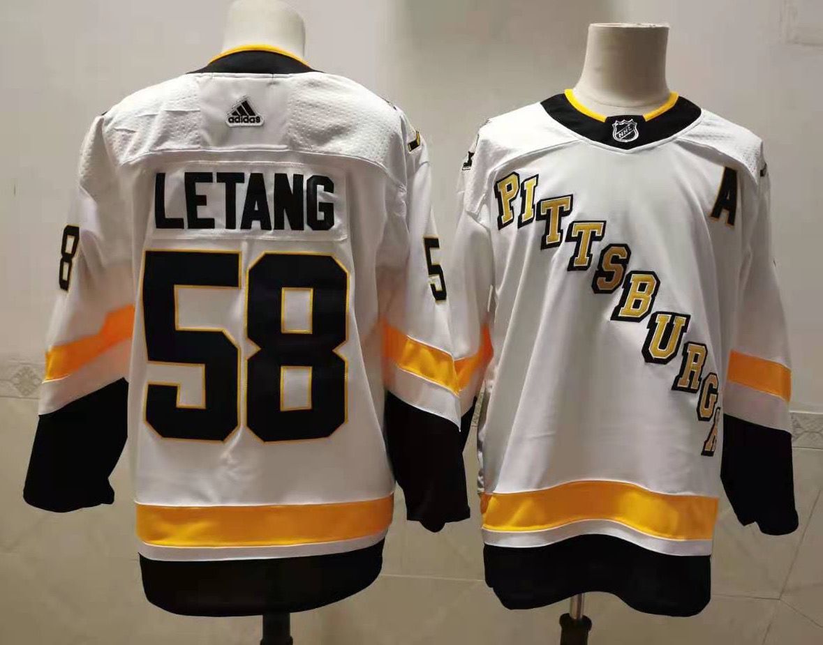 Men's Pittsburgh Penguins #58 Kris Letang White Adidas 2020-21 Stitched NHL Jersey