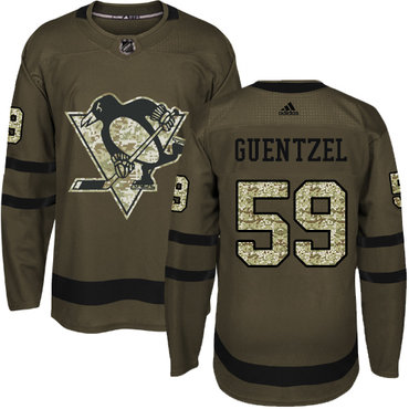 Men's Pittsburgh Penguins #59 Jake Guentzel Green Salute To Service Stitched NHL Adidas Jersey