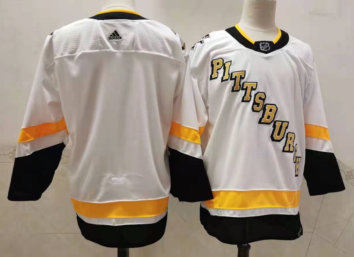 Men's Pittsburgh Penguins Blank White Adidas 2020-21 Stitched NHL Jersey