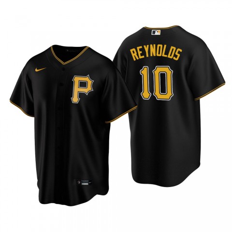 Men's Pittsburgh Pirates #10 Bryan Reynolds Nike Black Alternate Team Logo Coolbase Jersey