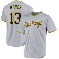 Men's Pittsburgh Pirates #13 Ke'Bryan Hayes Nike gray cool base Home Player MLB Jersey
