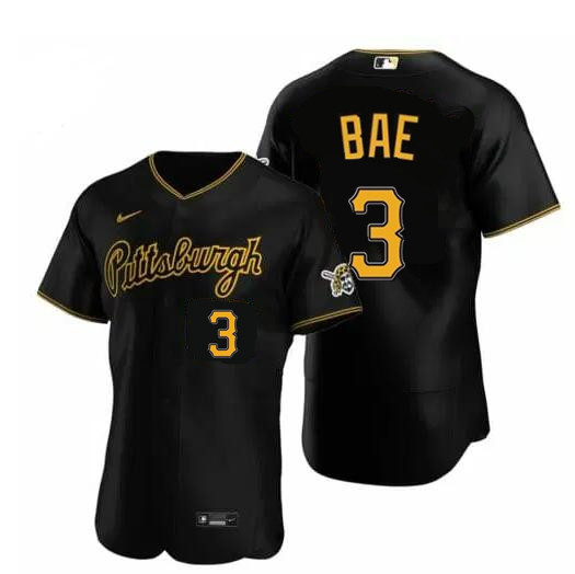 Men's Pittsburgh Pirates #3 Bae Flexbase Baseball Black Jersey