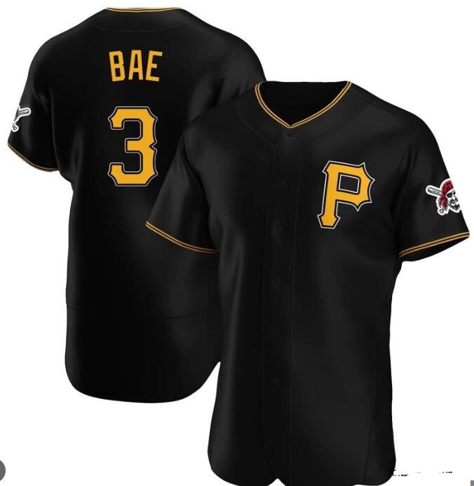 Men's Pittsburgh Pirates #3 Ji Hwan Bae Alternate Black Jersey