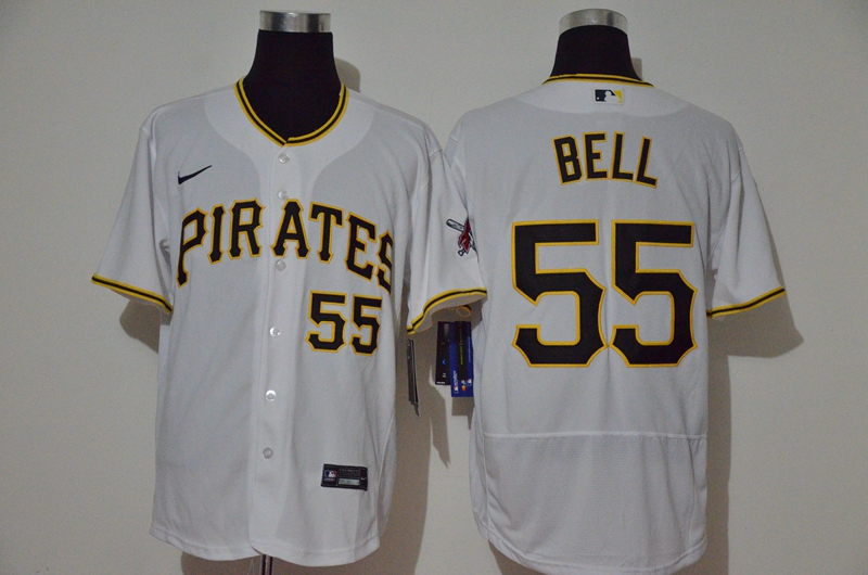 Men's Pittsburgh Pirates #55 Josh Bell White Stitched MLB Flex Base Nike Jersey