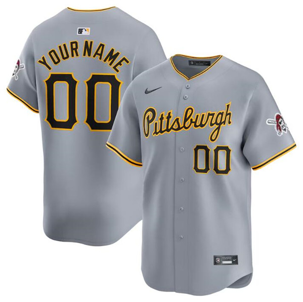 Men's Pittsburgh Pirates Active Player Custom Gray Away Limited Baseball Stitched Jersey