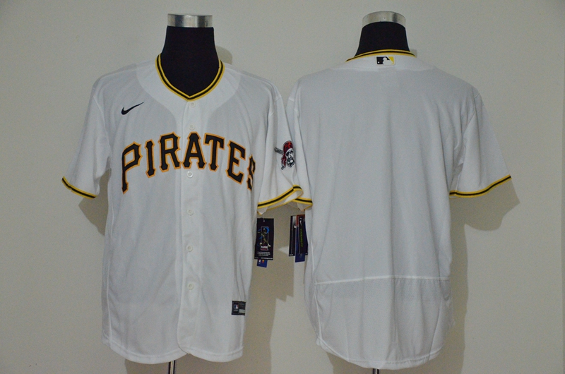 Men's Pittsburgh Pirates Blank White Stitched MLB Flex Base Nike Jersey