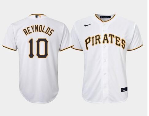 Men's Pittsburgh Pirates Bryan Reynolds #10 White Replica Home Jersey