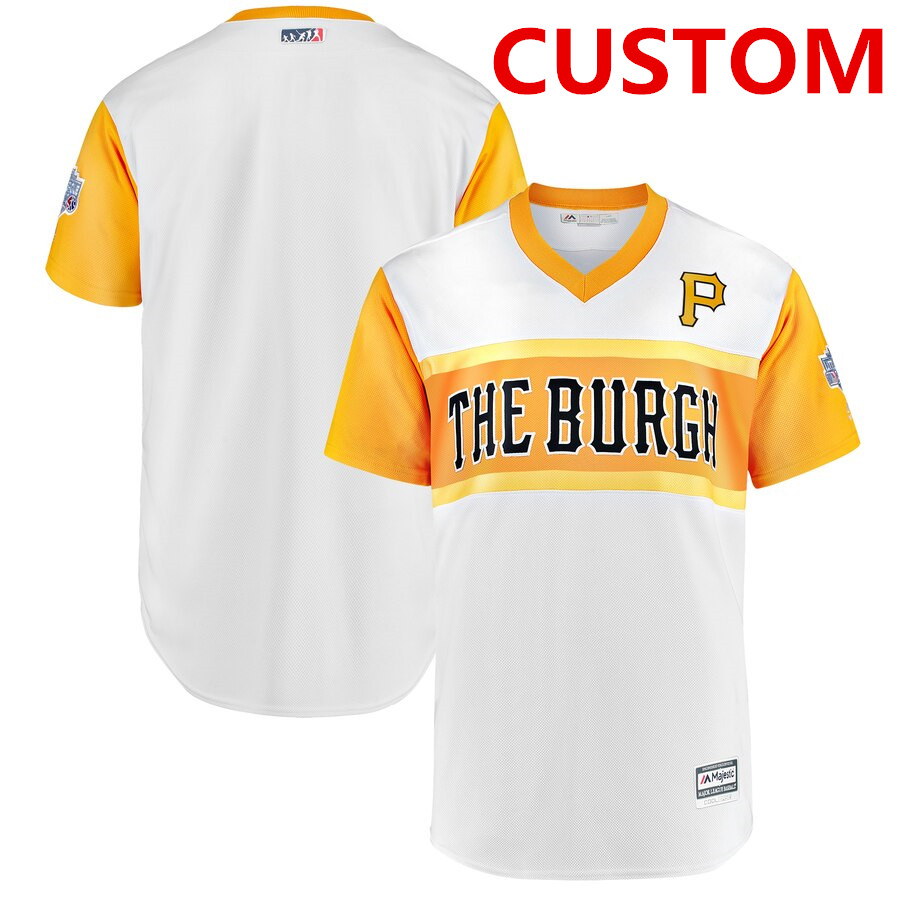 Men's Pittsburgh Pirates Custom White 2019 MLB Little League Classic Team Jersey