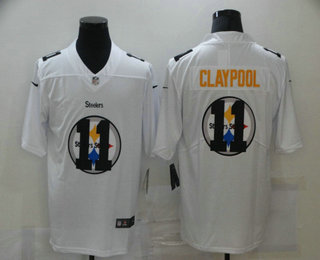 Men's Pittsburgh Steelers #11 Chase Claypool White 2020 Shadow Logo Vapor Untouchable Stitched NFL Nike Limited Jersey