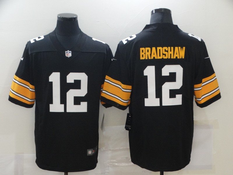Men's Pittsburgh Steelers #12 Terry Bradshaw Black 2017 Vapor Untouchable Stitched NFL Nike Throwback Limited Jersey