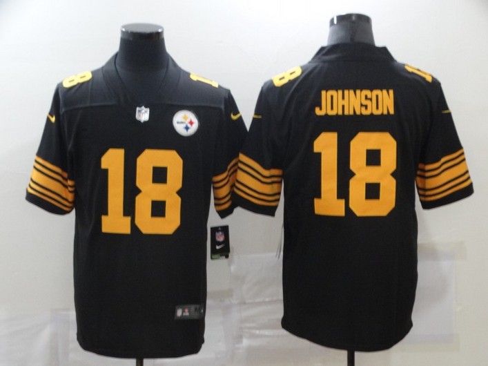 Men's Pittsburgh Steelers #18 Diontae Johnson Black 2020 Color Rush Stitched NFL Nike Limited Jersey
