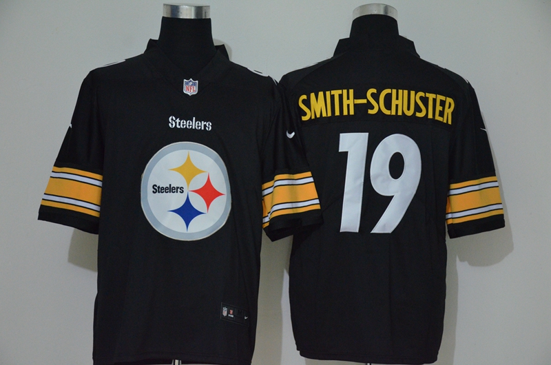 Men's Pittsburgh Steelers #19 JuJu Smith-Schuster Black 2020 Big Logo Vapor Untouchable Stitched NFL Nike Fashion Limited Jersey