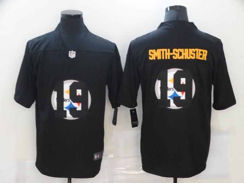 Men's Pittsburgh Steelers #19 JuJu Smith-Schuster Black 2020 Shadow Logo Vapor Untouchable Stitched NFL Nike Limited Jersey