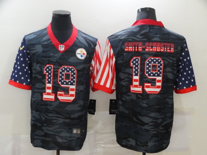 Men's Pittsburgh Steelers #19 JuJu Smith-Schuster USA Camo 2020 Salute To Service Stitched NFL Nike Limited Jersey