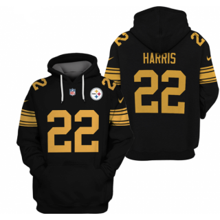 Men's Pittsburgh Steelers #22 Najee Harris Black 2021 Pullover Hoodie
