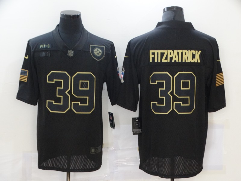 Men's Pittsburgh Steelers #39 Minkah Fitzpatrick Black 2020 Salute To Service Stitched NFL Nike Limited Jersey