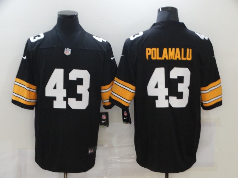 Men's Pittsburgh Steelers #43 Troy Polamalu Black 2017 Vapor Untouchable Stitched NFL Nike Throwback Limited Jersey