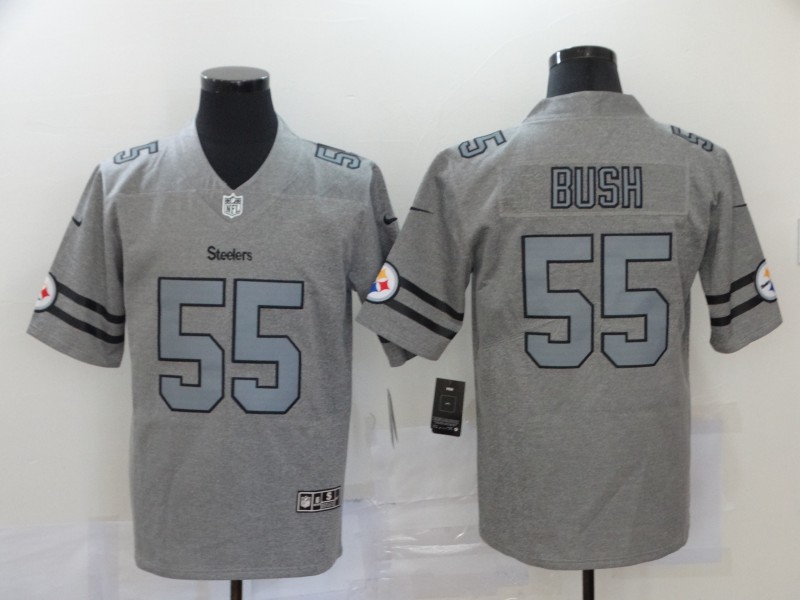 Men's Pittsburgh Steelers #55 Devin Bush 2019 Gray Gridiron Vapor Untouchable Stitched NFL Nike Limited Jersey