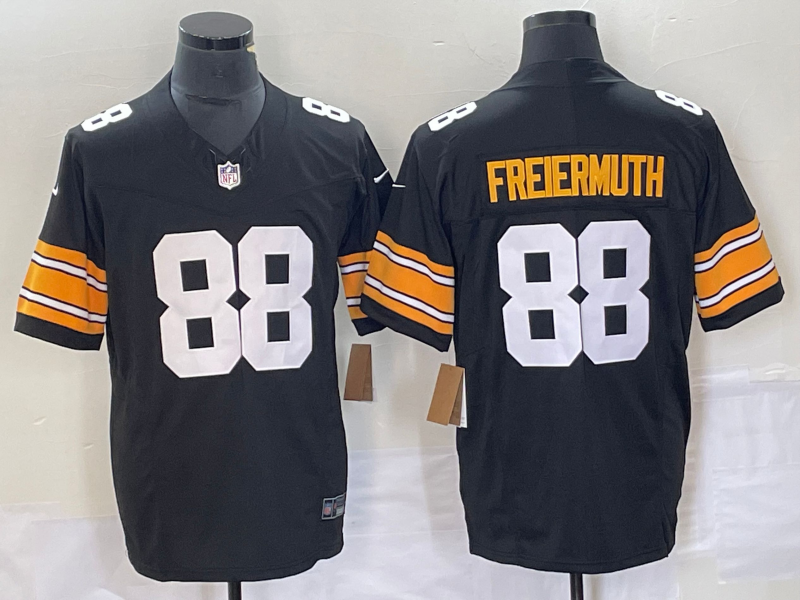 Men's Pittsburgh Steelers #88 Pat Freiermuth Black 2023 FUSE Vapor Limited Stitched Throwback Jersey