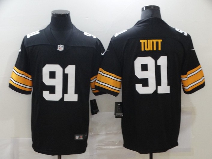 Men's Pittsburgh Steelers #91 Stephon Tuitt Black 2017 Vapor Untouchable Stitched NFL Nike Throwback Limited Jersey
