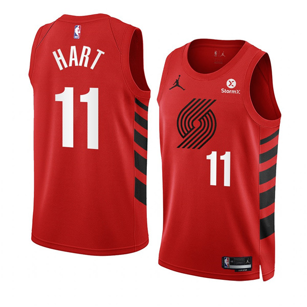 Men's Portland Trail Blazers #11 Josh Hart 2022-23 Red Statement Edition Swingman Stitched Basketball Jersey