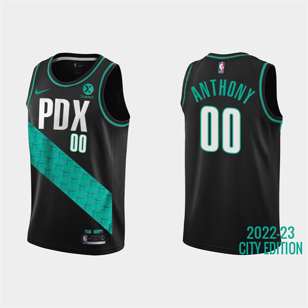 Men's Portland Trail Blazers Active Player Custom 2022-23 Black City Edition Stitched Basketball Jersey