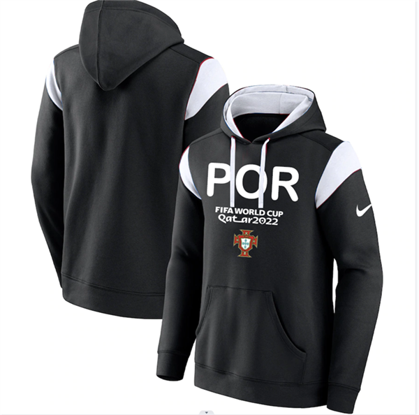 Men's Portugal Black 2022 FIFA World Cup Soccer Hoodie
